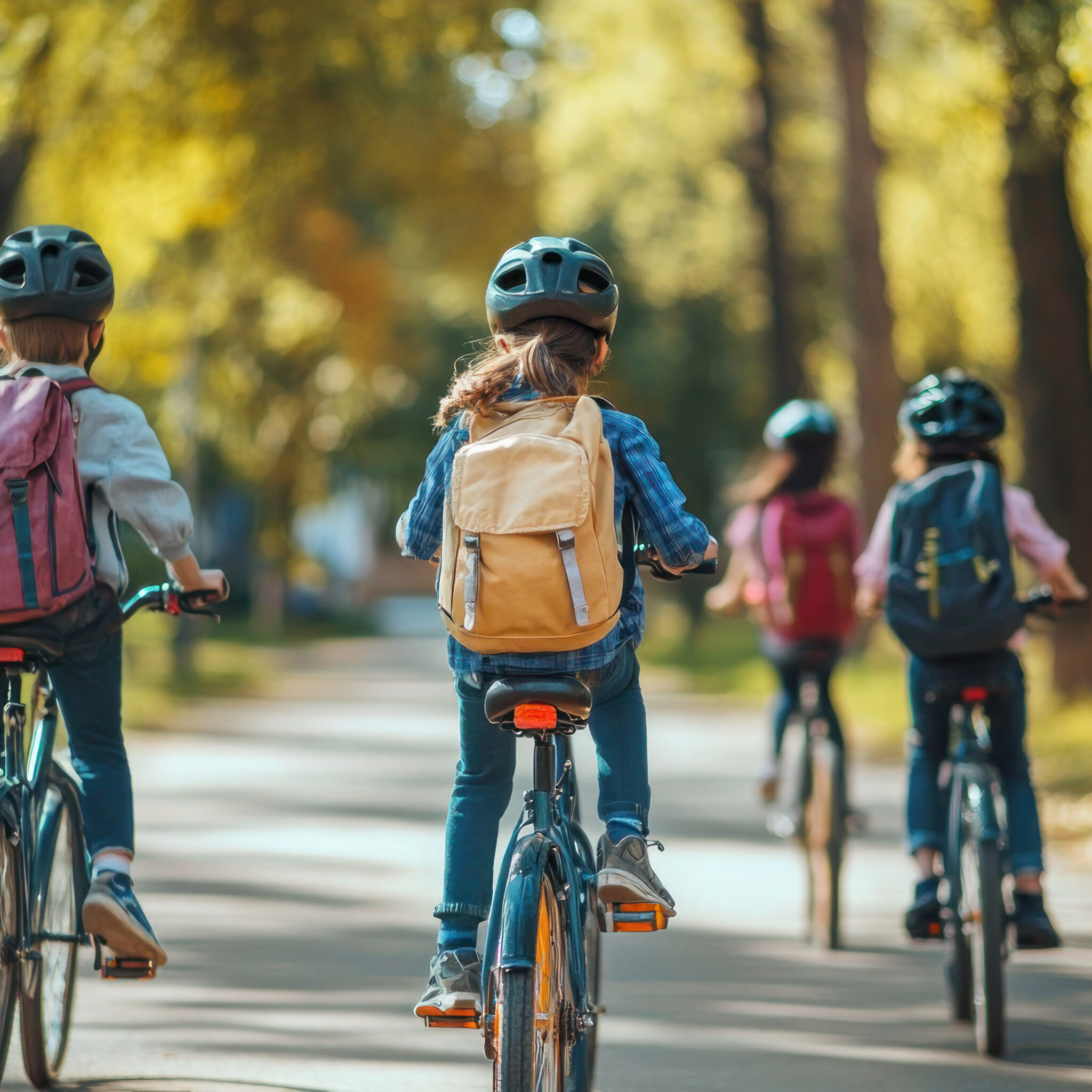 Des enfants à vélo